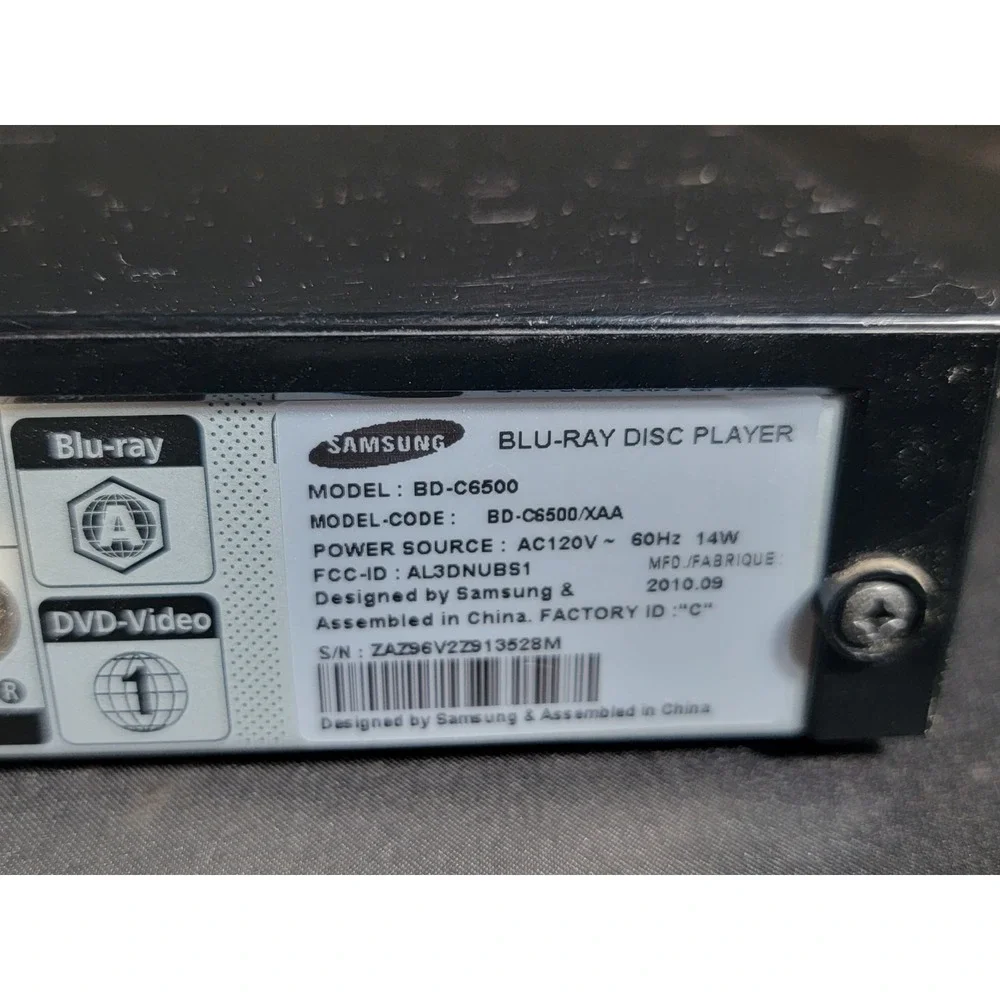 Samsung BD-C6500 Wifi Media Blu-Ray Network Player Tested No Remote Black
